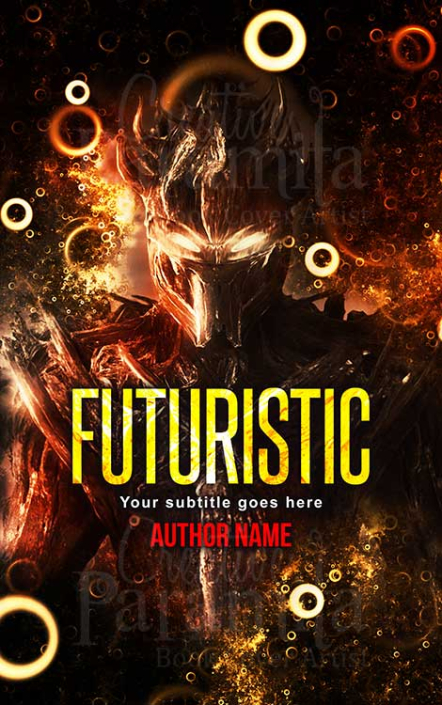 science fiction alien robot book cover