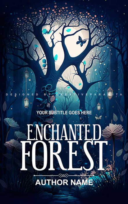 Fantasy and magical forest book cover